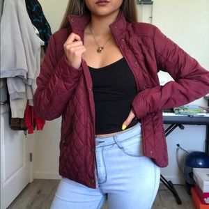 Burgundy Puffer Jacket